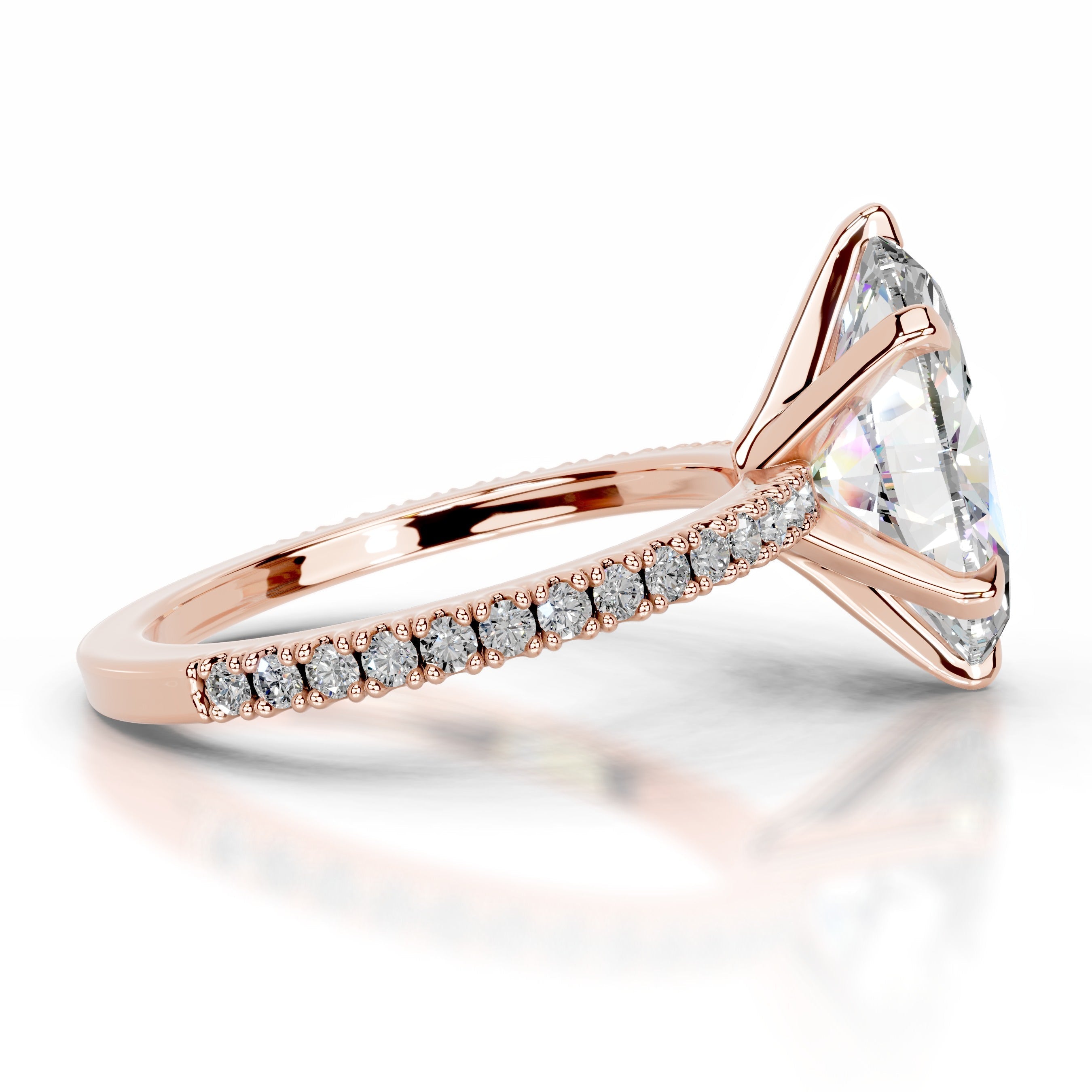 Luisana Moissanite & Diamond Ring - 14K Rose Gold (RTS)