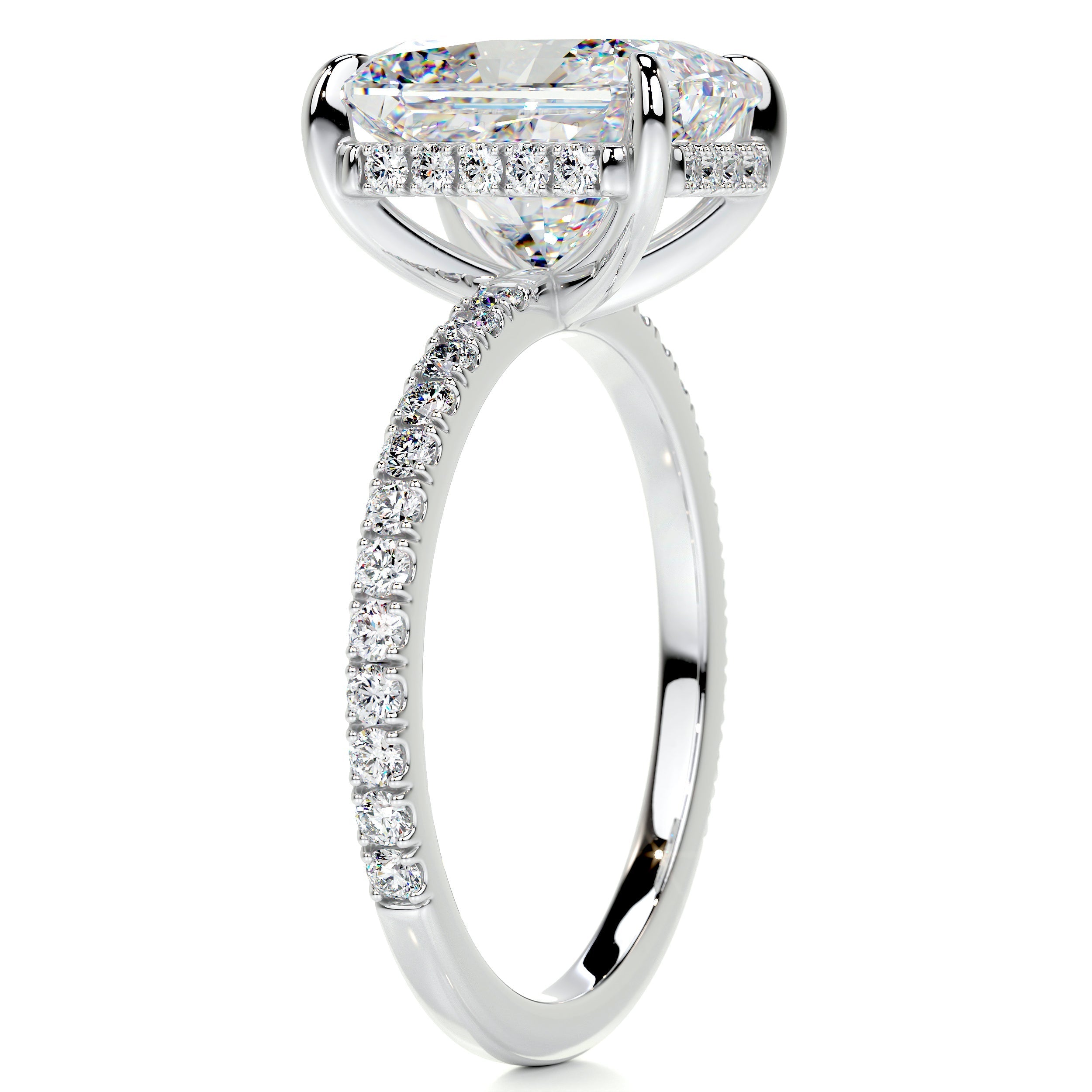 Luna Moissanite & Diamond Ring -14K White Gold (RTS)