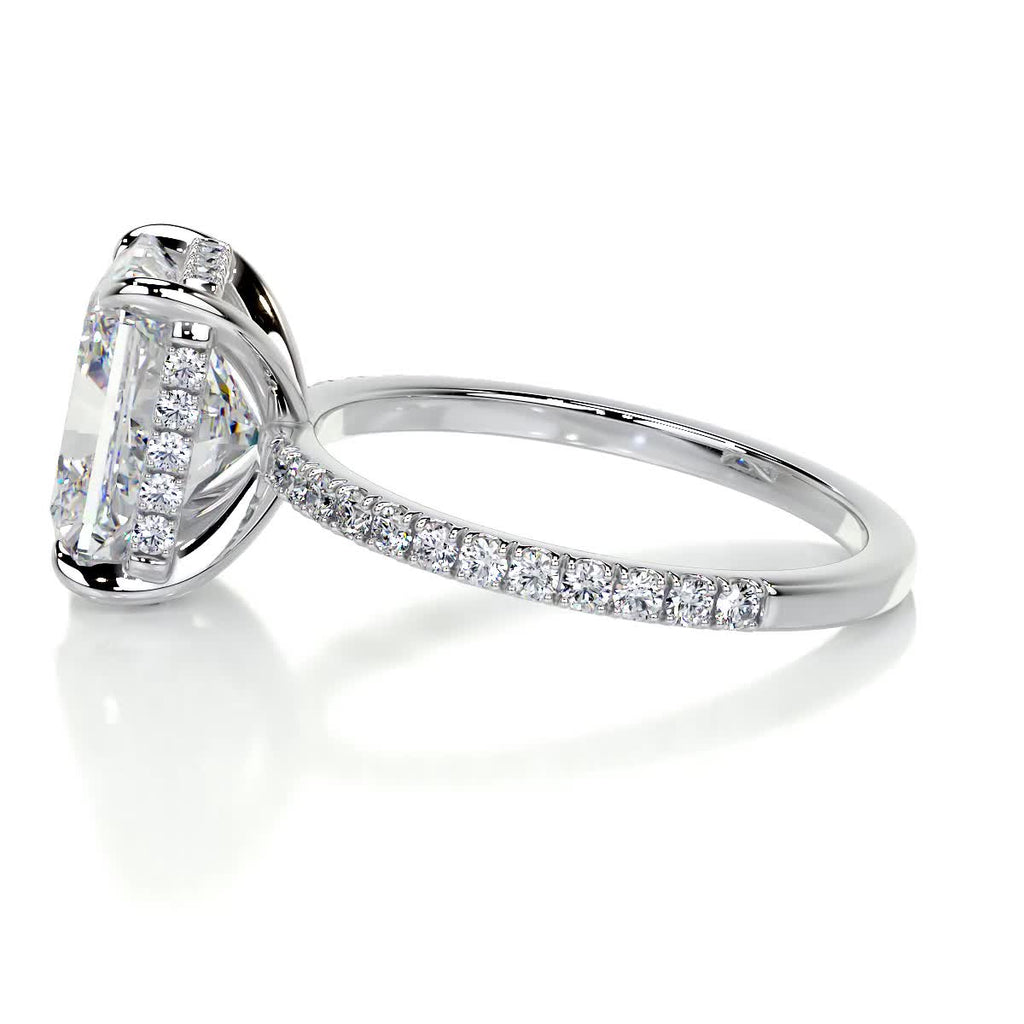 Luna Moissanite & Diamond Ring -14K White Gold (RTS)