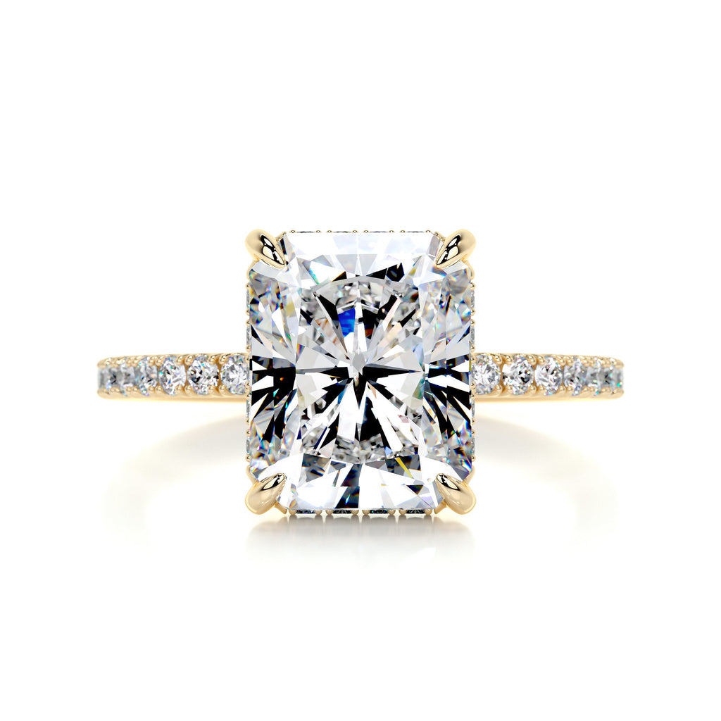Luna Moissanite & Diamonds Ring -18K Yellow Gold (RTS)