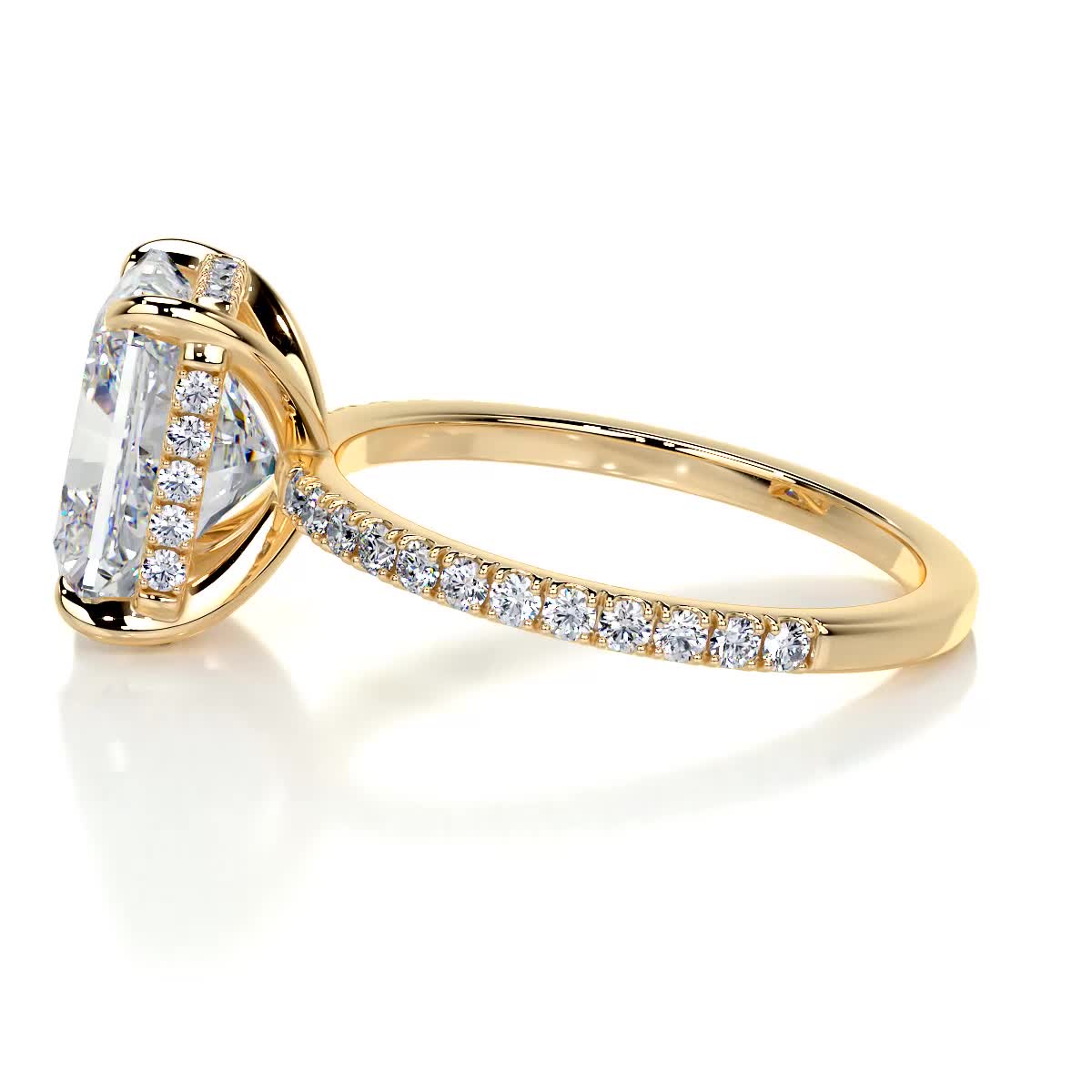 Luna Moissanite & Diamonds Ring -18K Yellow Gold (RTS)