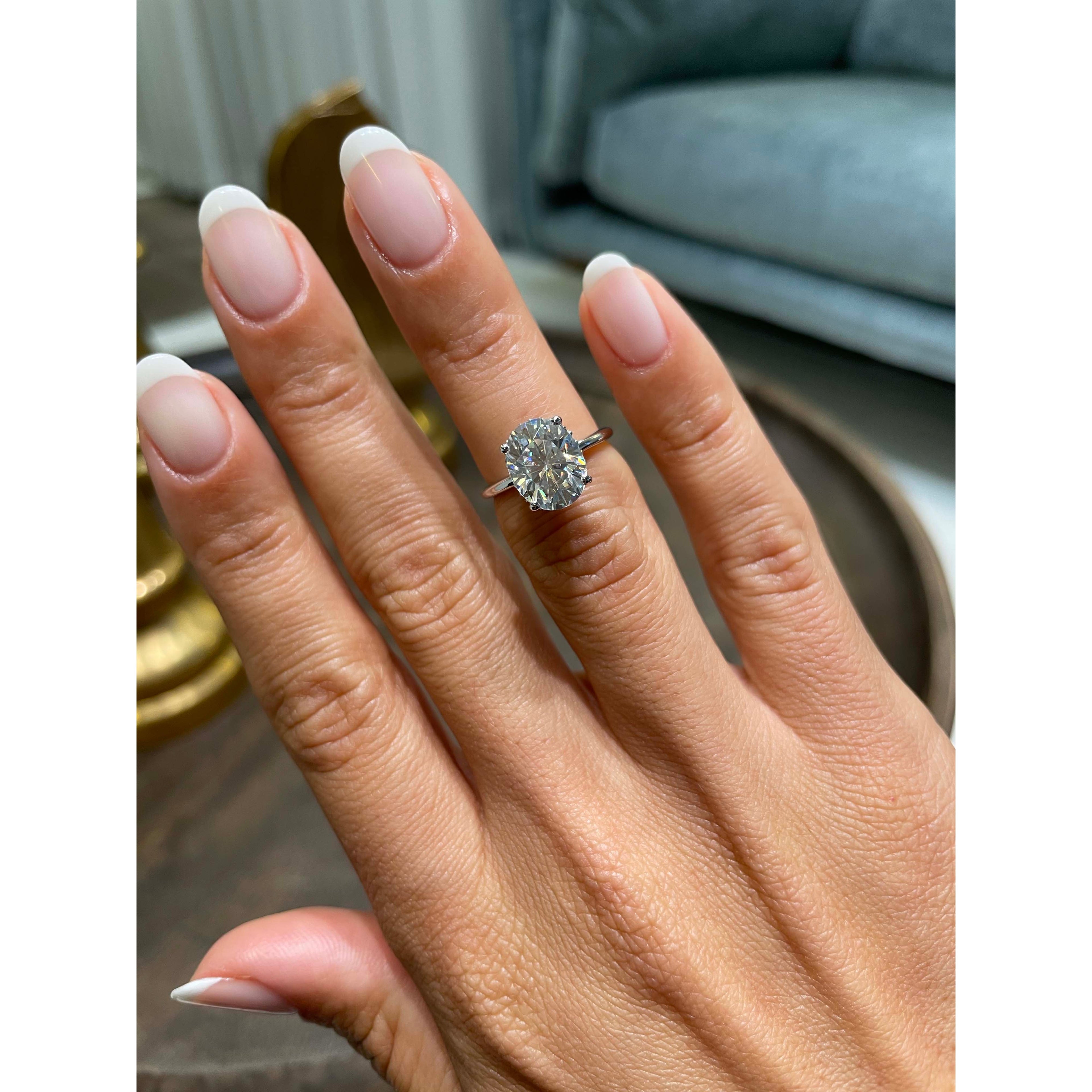 Willow Moissanite & Diamond Ring -Platinum (RTS)