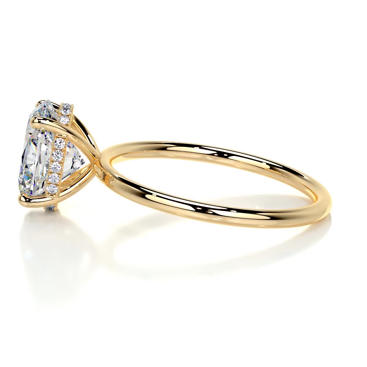 Willow Moissanite & Diamond Ring -18K Yellow Gold (RTS)