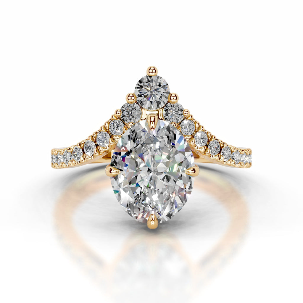 Thea Moissanite & Diamond Ring - 18K Yellow Gold (RTS)