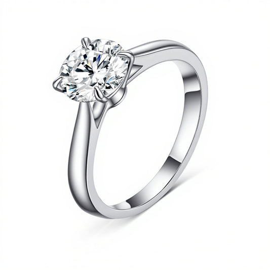 1.01ct Four-Prong Lab-Grown Diamond Ring IGI Certified - 14K White Gold - 5.0ct