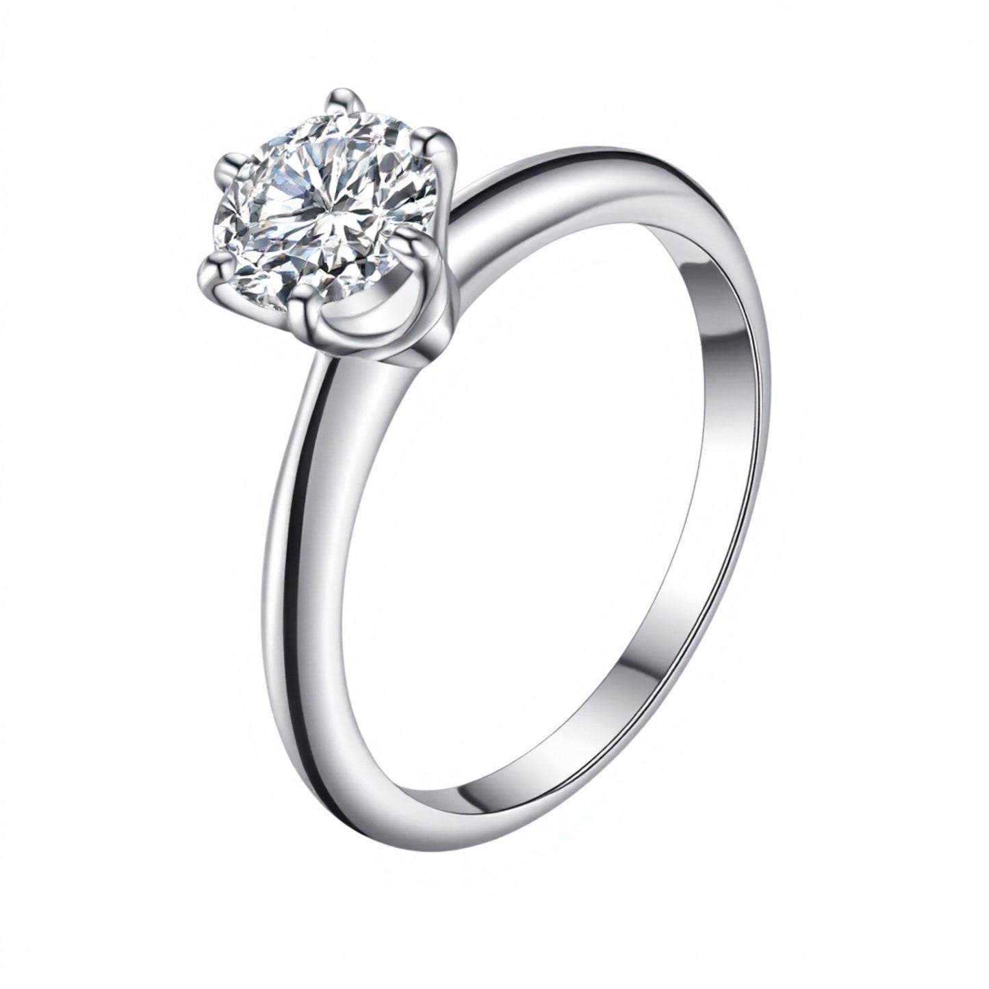 1.02ct Six-Prong Lab-Grown Diamond Jewelry IGI Certified - 14K White Gold - 5.0ct