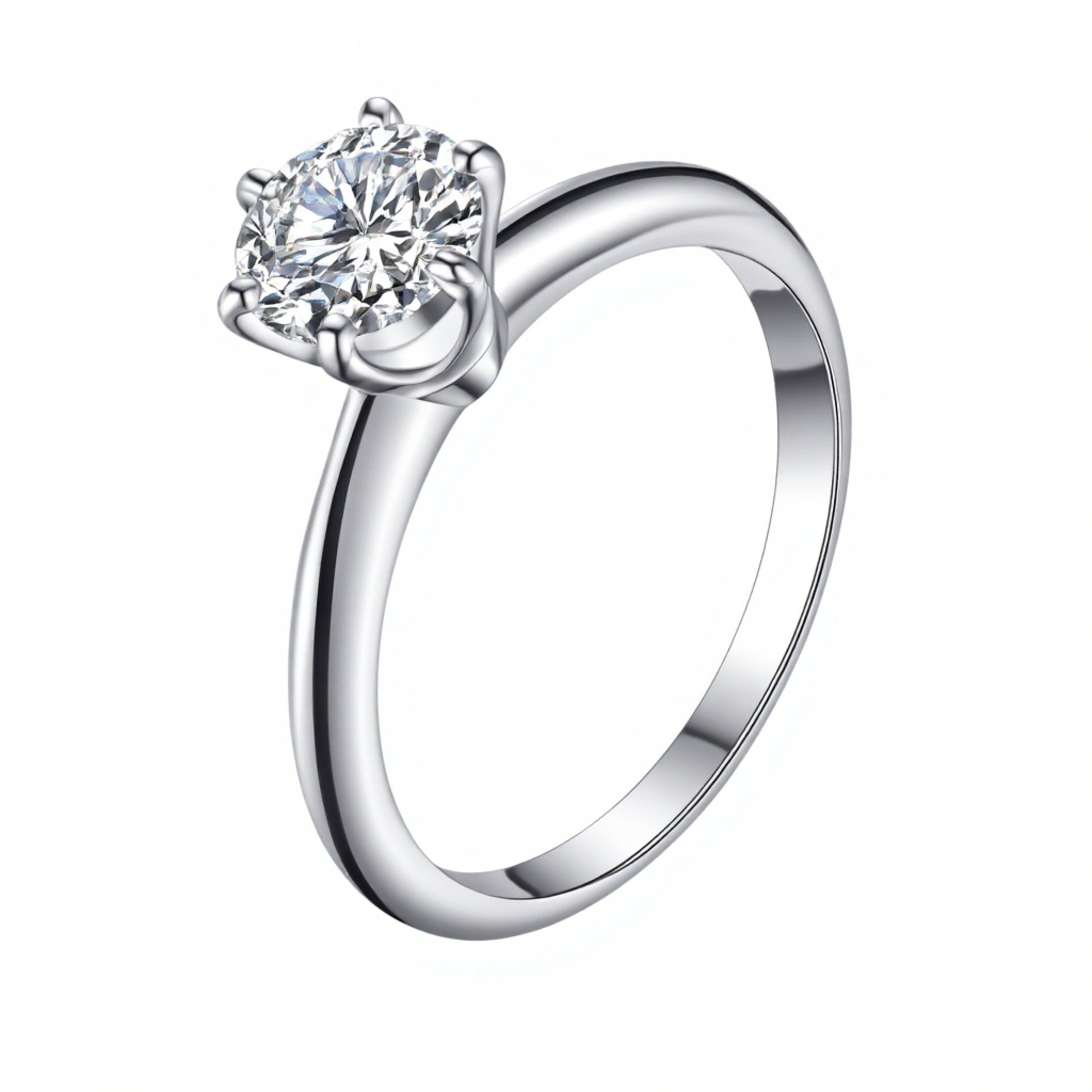 1.02ct Six-Prong Lab-Grown Diamond Jewelry IGI Certified - 14K White Gold - 5.0ct