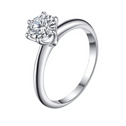 1.02ct Six-Prong Lab-Grown Diamond Jewelry IGI Certified - 14K White Gold - 5.0ct