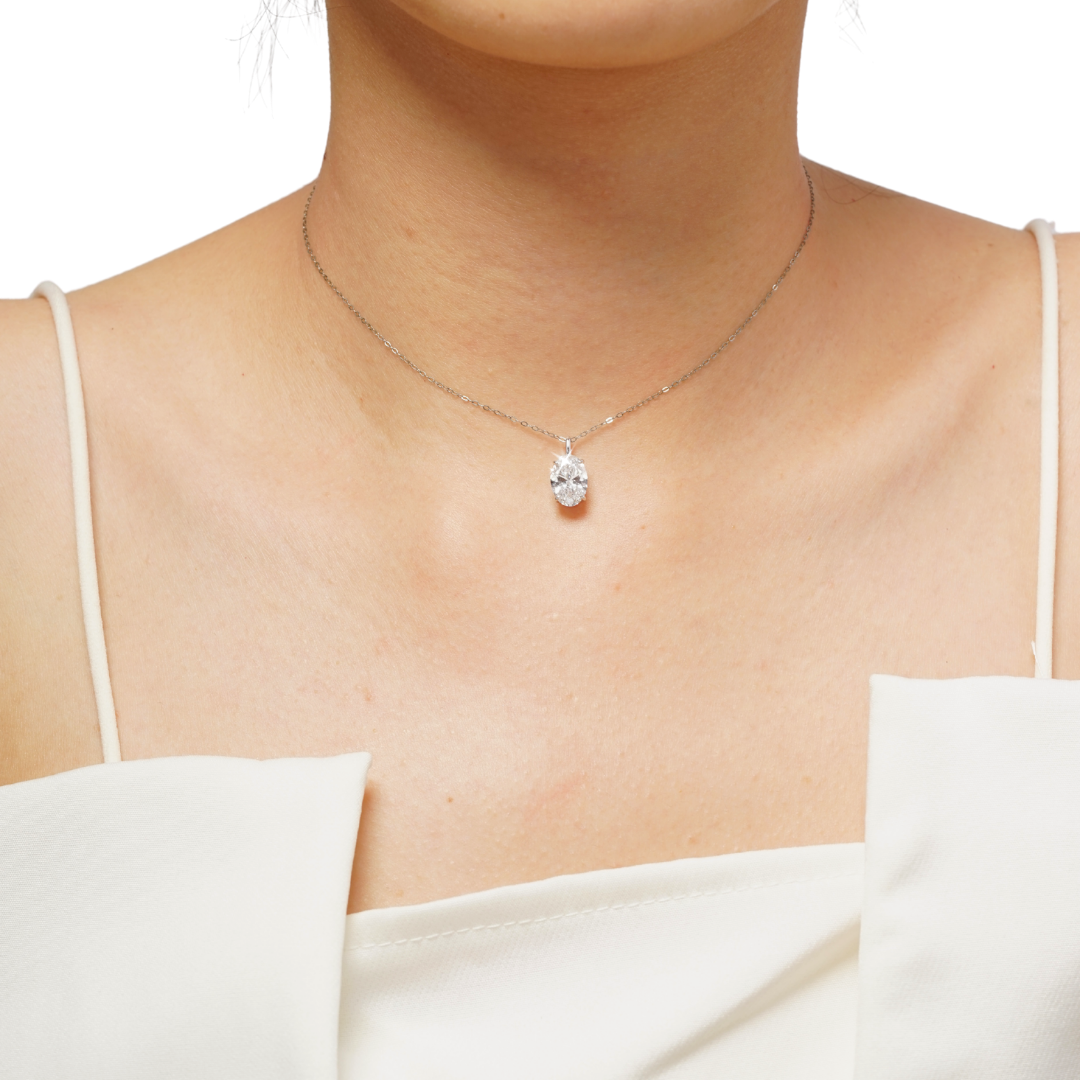 2.01ct Lab Grown Diamond Oval IGI Pendant