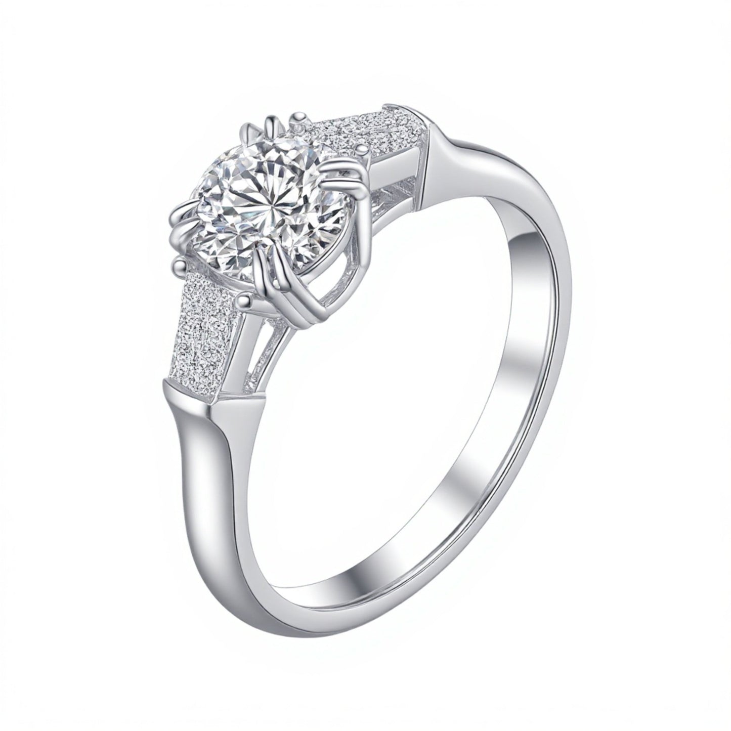 1.04ct Lab-Grown Diamond Ring IGI Certified - 14K White Gold - 5.0ct