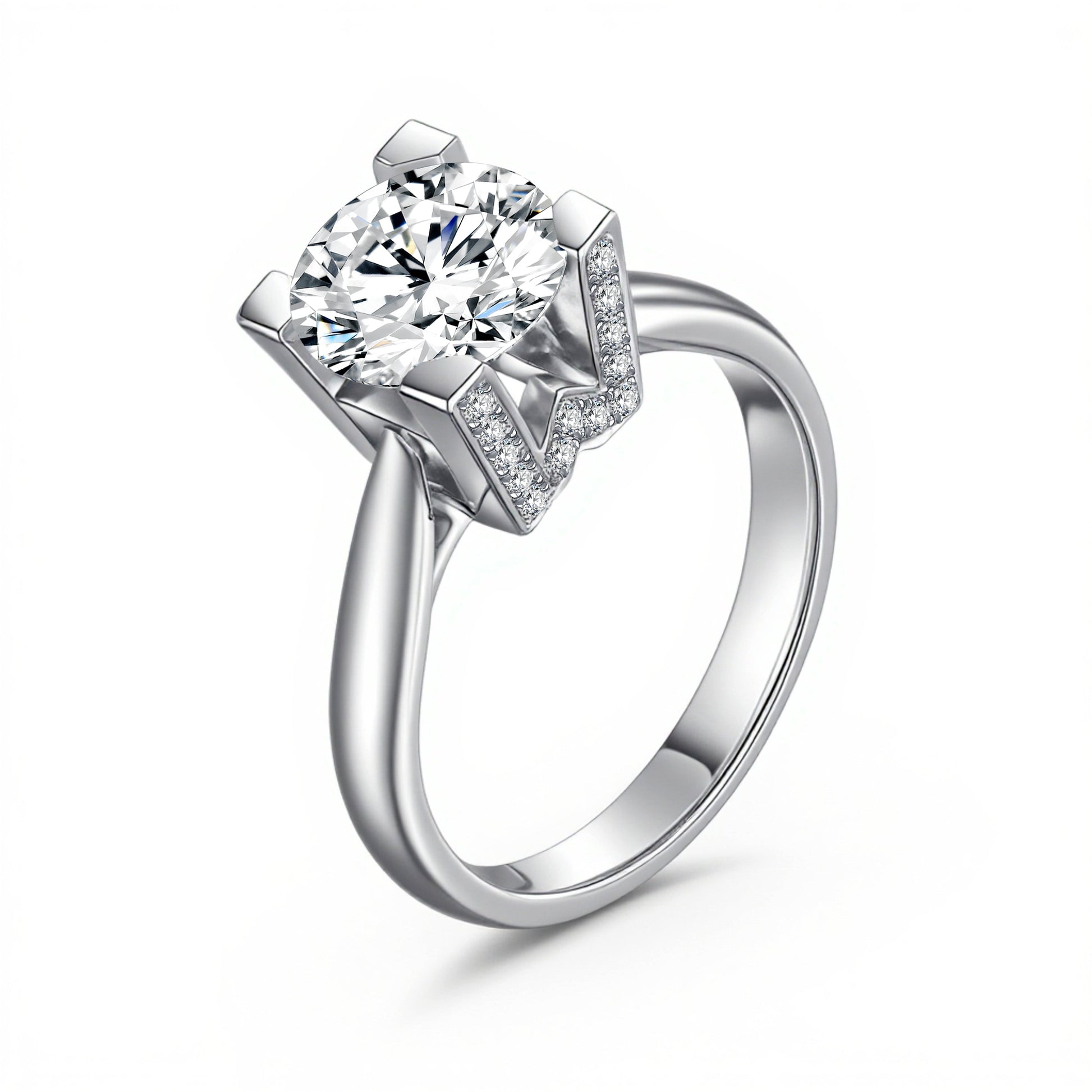 2.19ct Lab-Grown Diamond Ring IGI Certified - 14K White Gold - 5.0ct