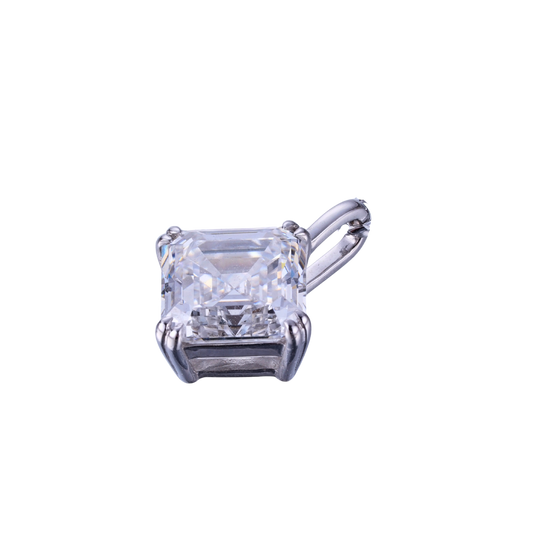 2.02ct asscher cut pendant platinum lab diamond