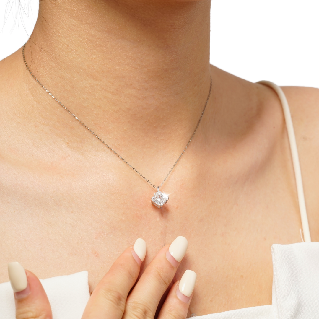 2.02ct Lab Grown Diamond Asscher Cut Pendant
