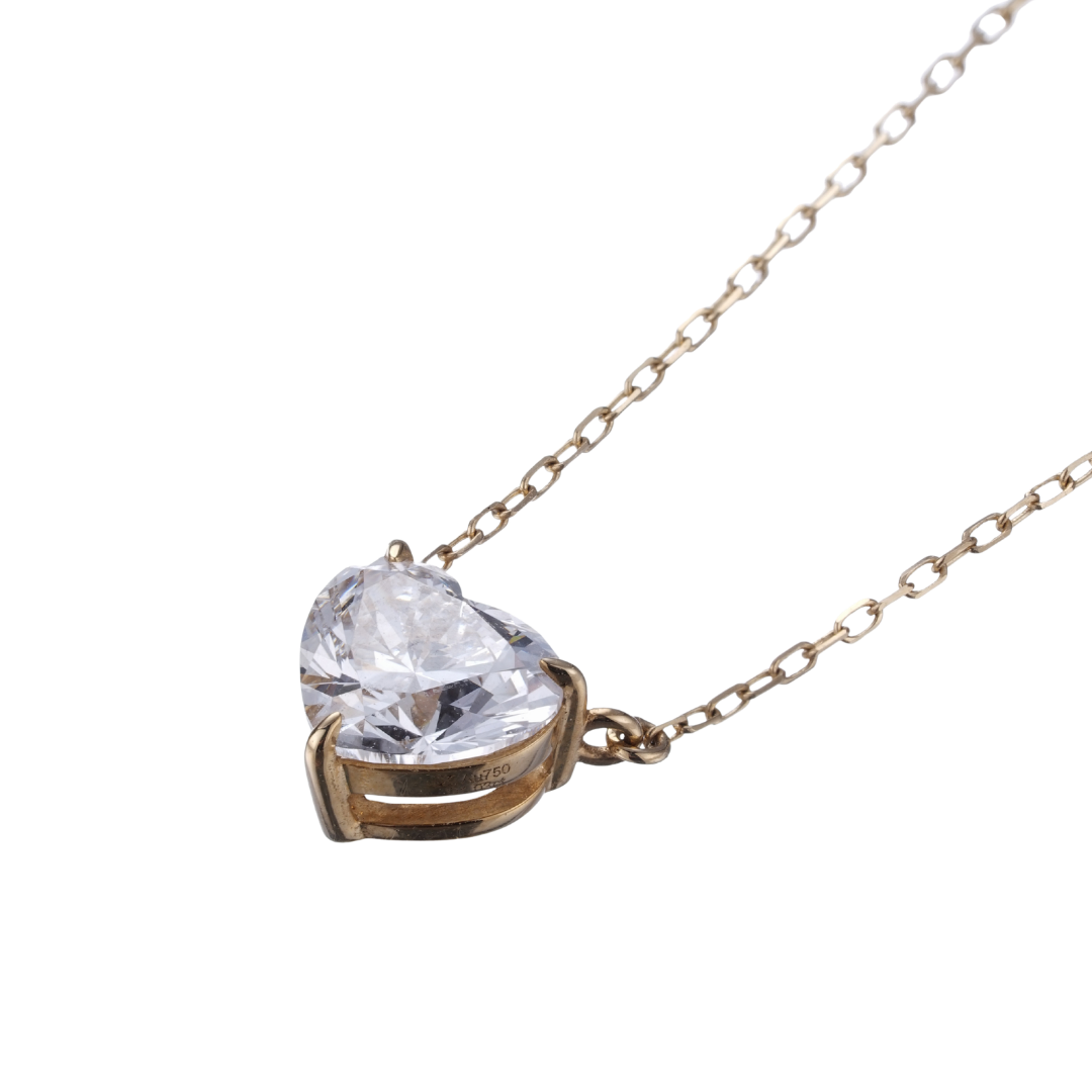 1.03ct heart necklace lab diamond 18K gold