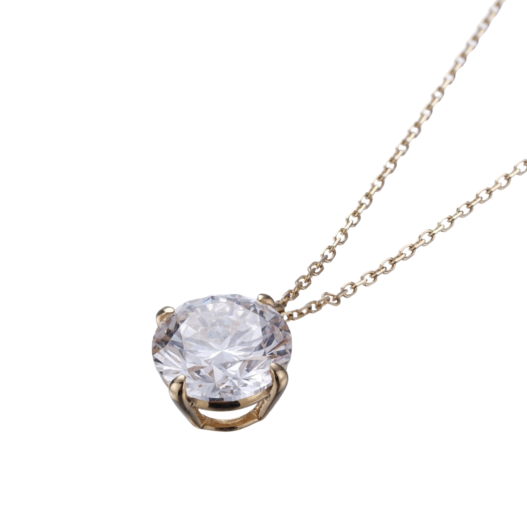 2.24ct four prong necklace lab diamond 18K gold