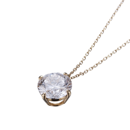 2.24ct four prong necklace lab diamond 18K gold