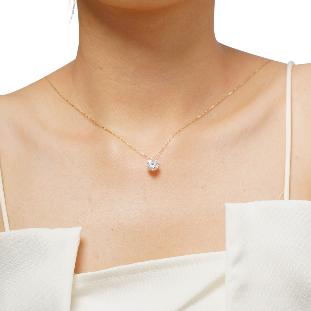 2.24ct Lab Grown Diamond Four Prong Necklace