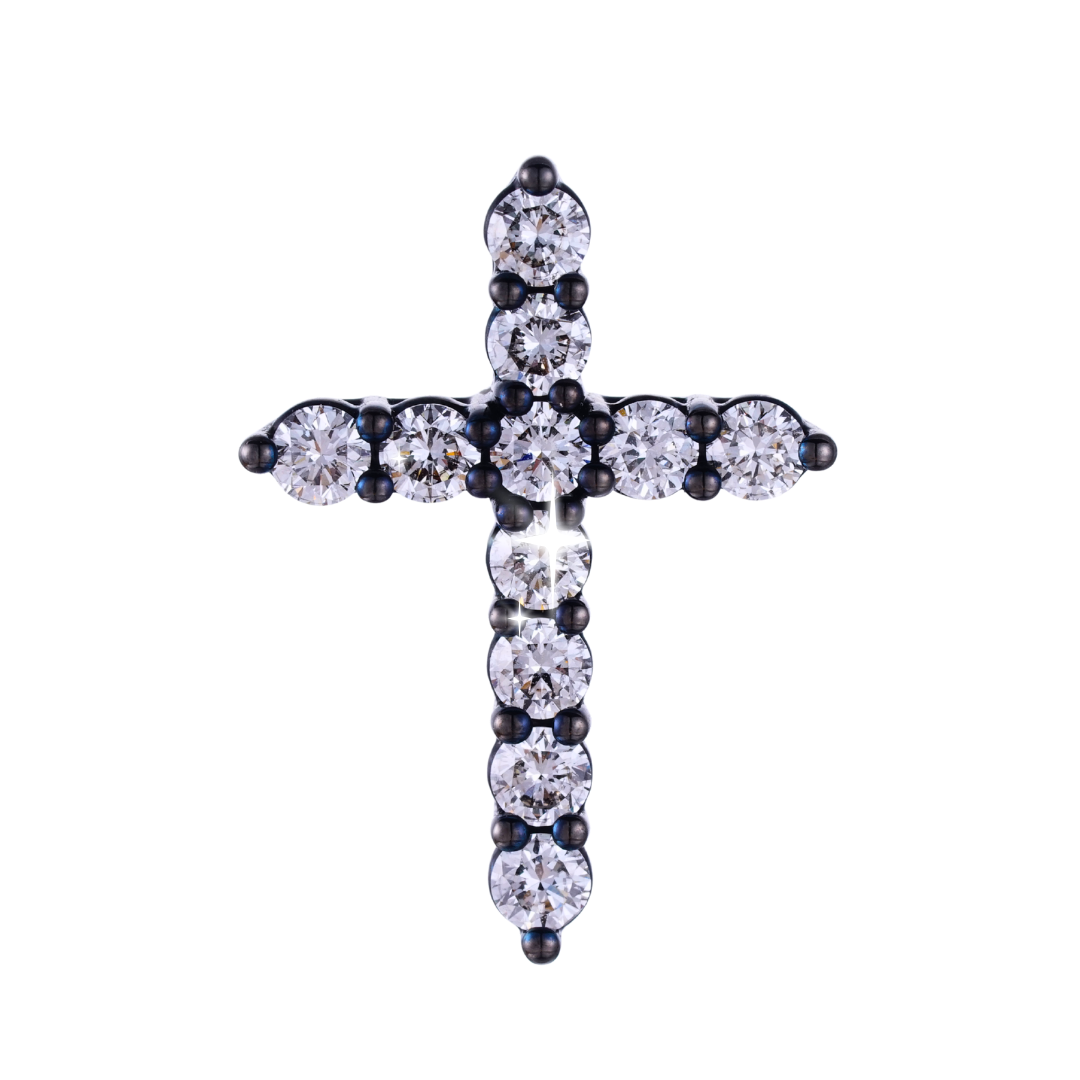 0.96ct Lab Grown Diamond Cross Pendant SII