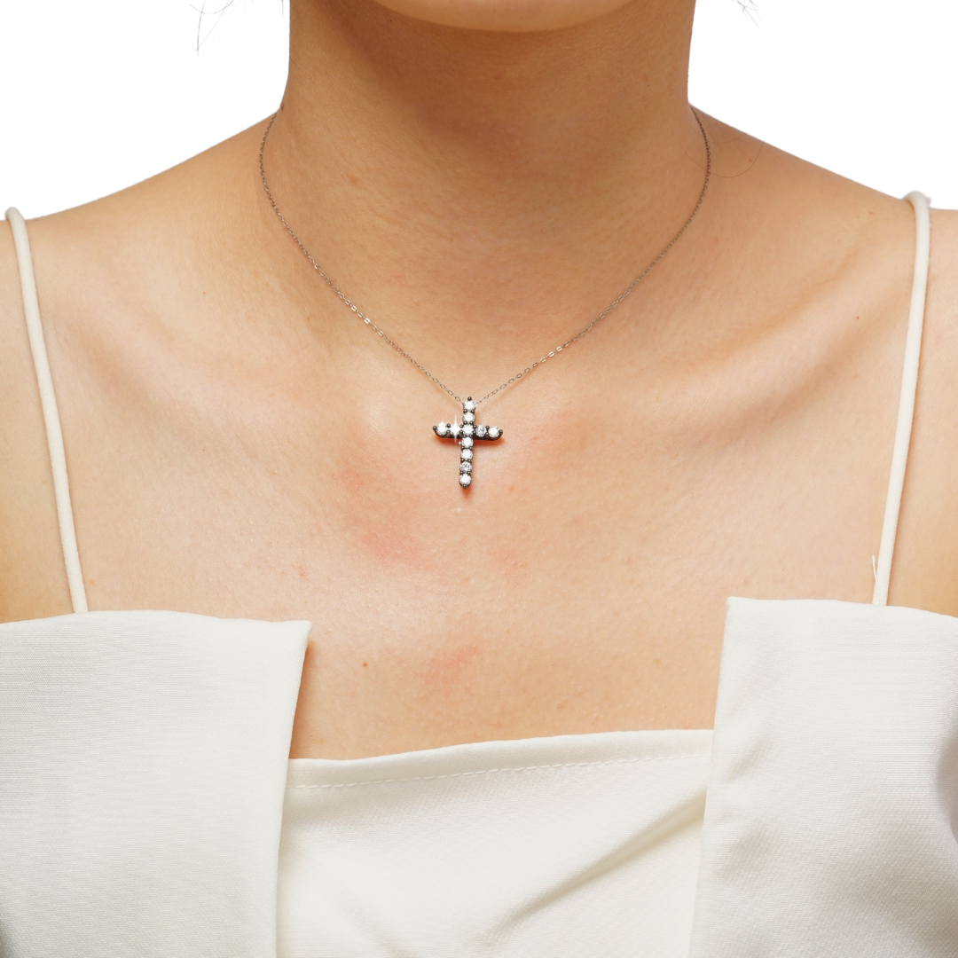 0.96ct Lab Grown Diamond Cross Pendant SII