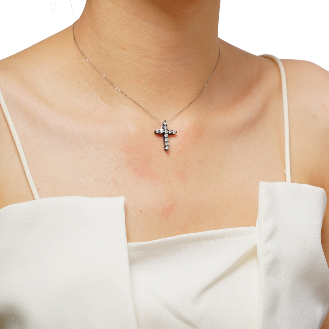 0.96ct Lab Grown Diamond Cross Pendant SII