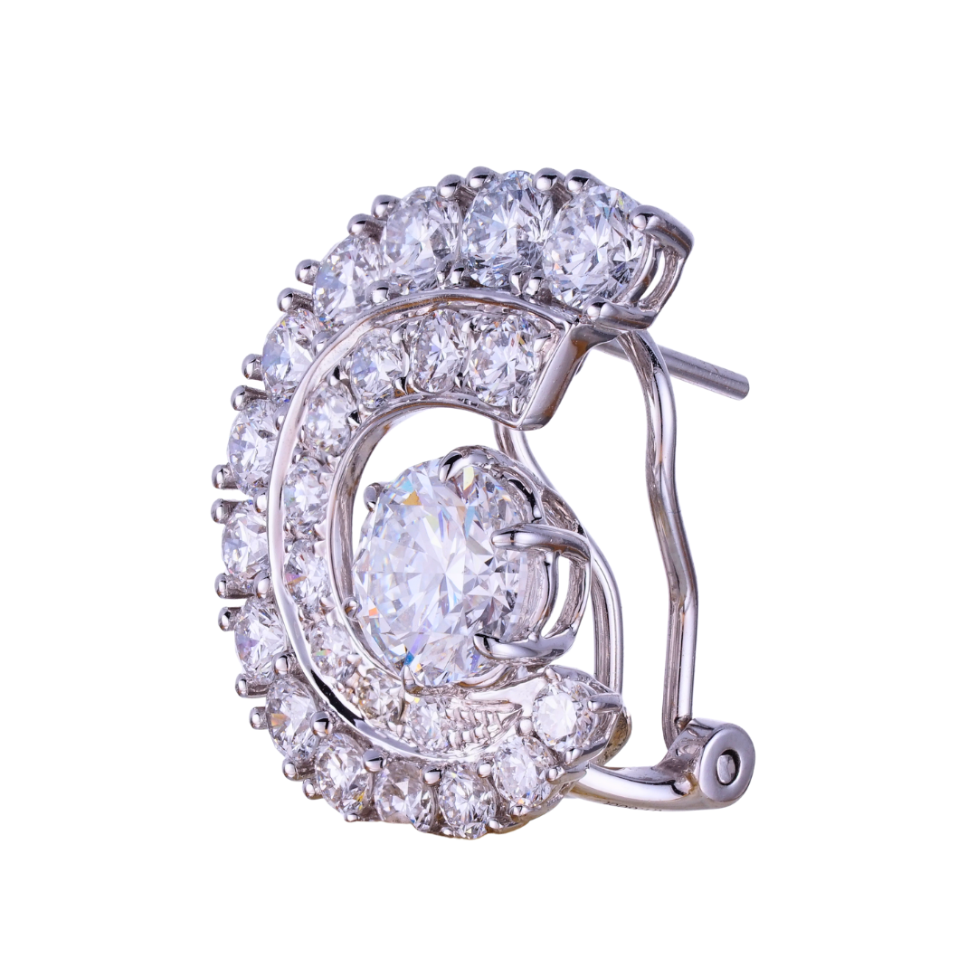 5.2ct conch shell hoop earrings lab diamond