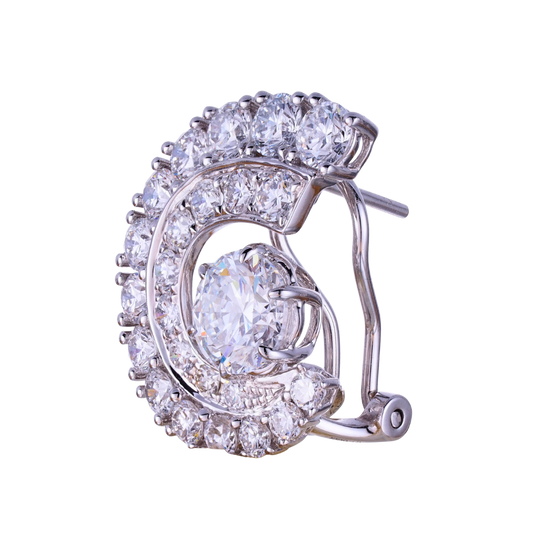 5.2ct conch shell hoop earrings lab diamond