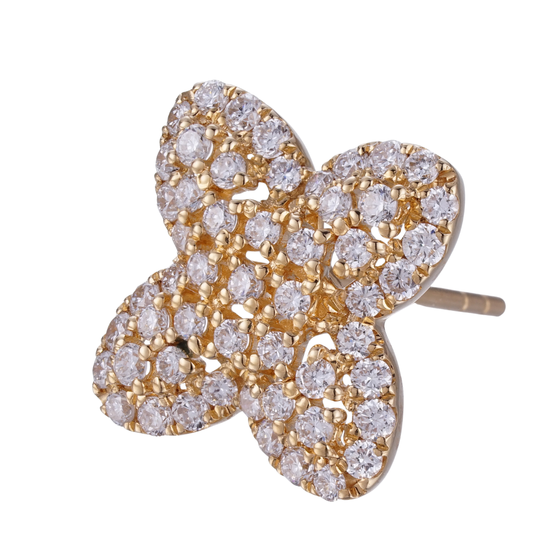 2.15ct vintage clover earrings lab diamond