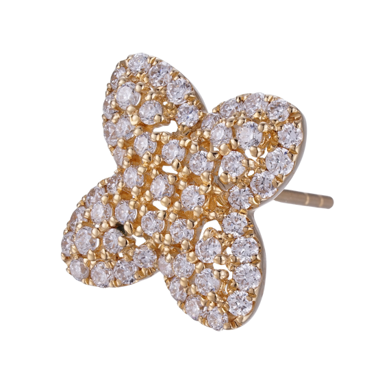 2.15ct vintage clover earrings lab diamond