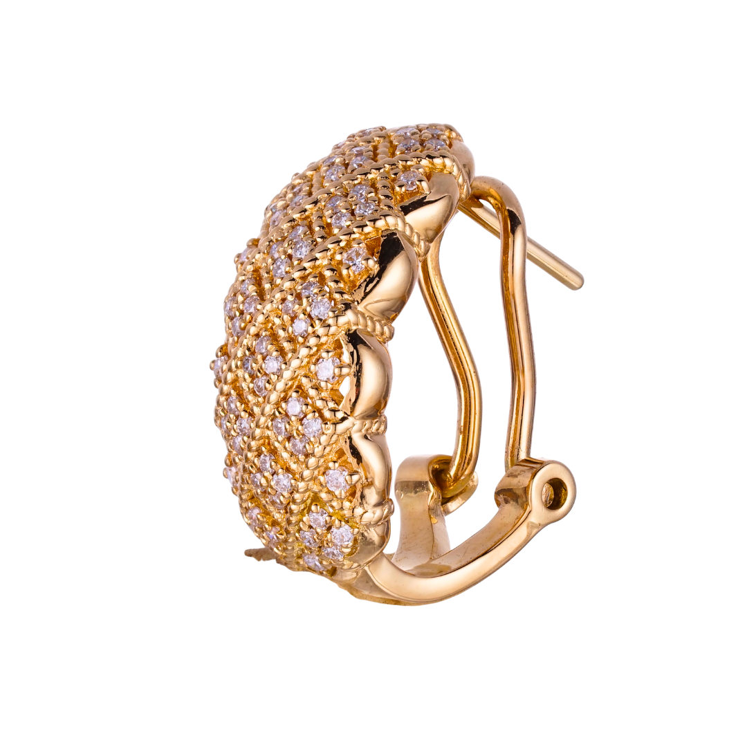 0.418ct checkerboard hoop earrings lab diamond
