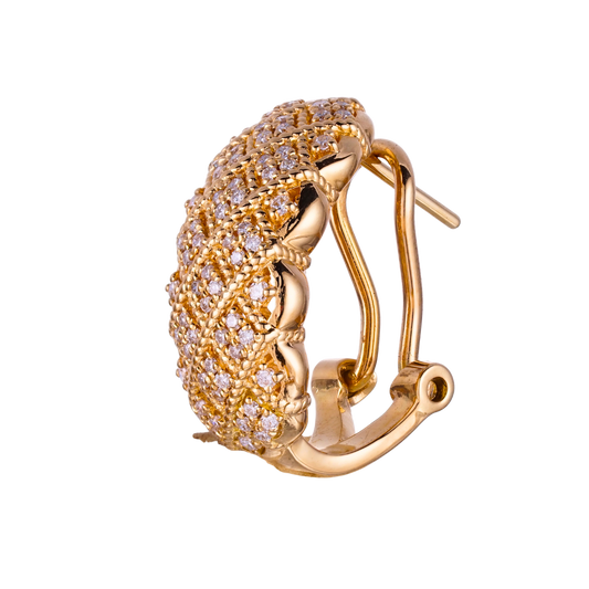 0.418ct checkerboard hoop earrings lab diamond