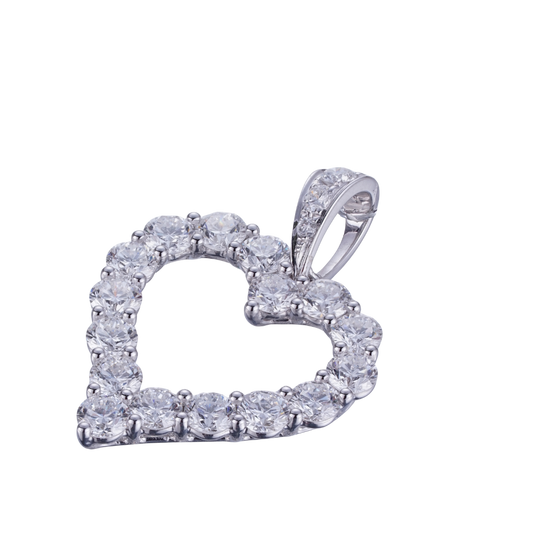 2.69ct heart pendant lab diamond 18K white gold