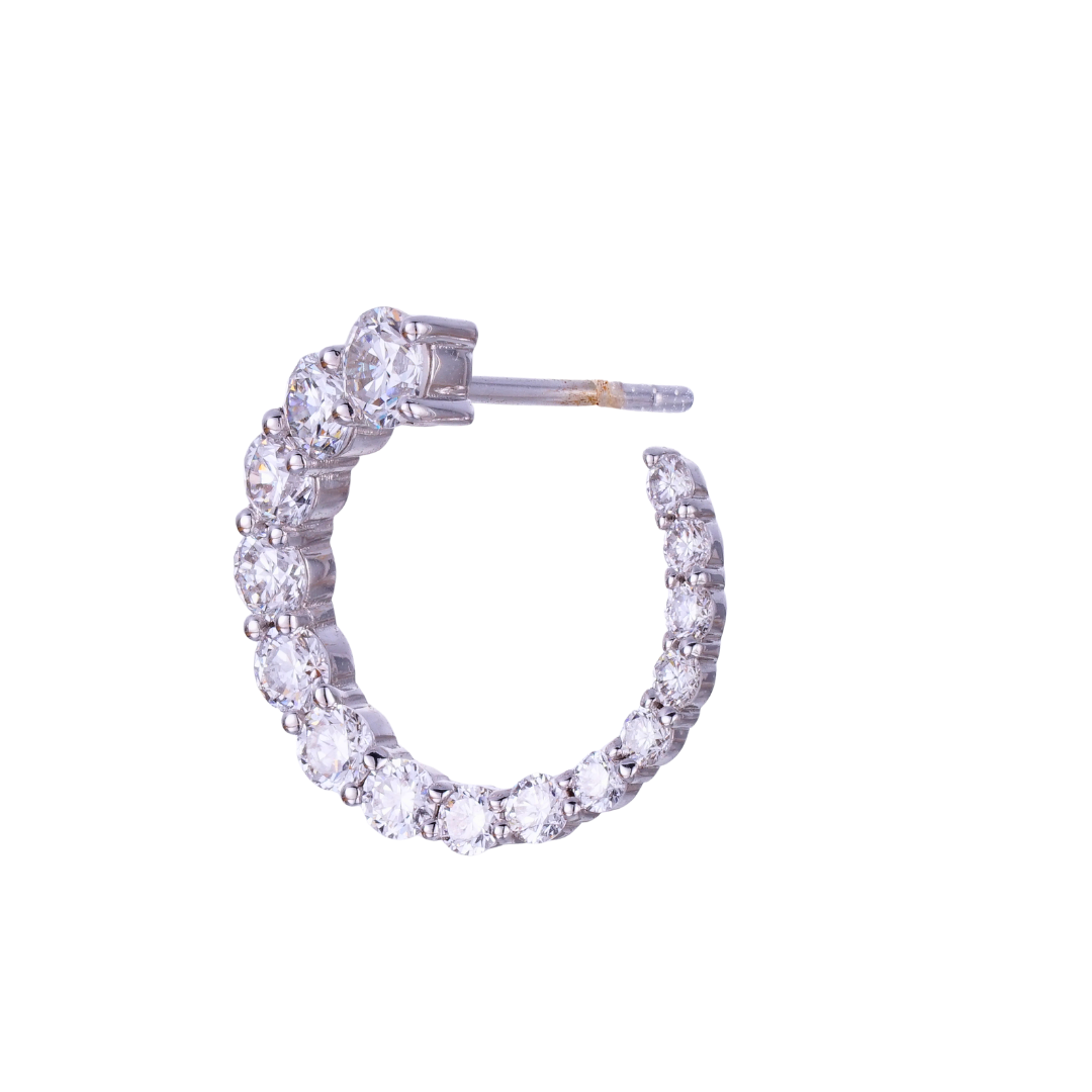 1.4ct spiral halo earrings lab diamond 18K white gold