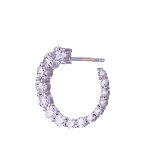 1.4ct spiral halo earrings lab diamond 18K white gold