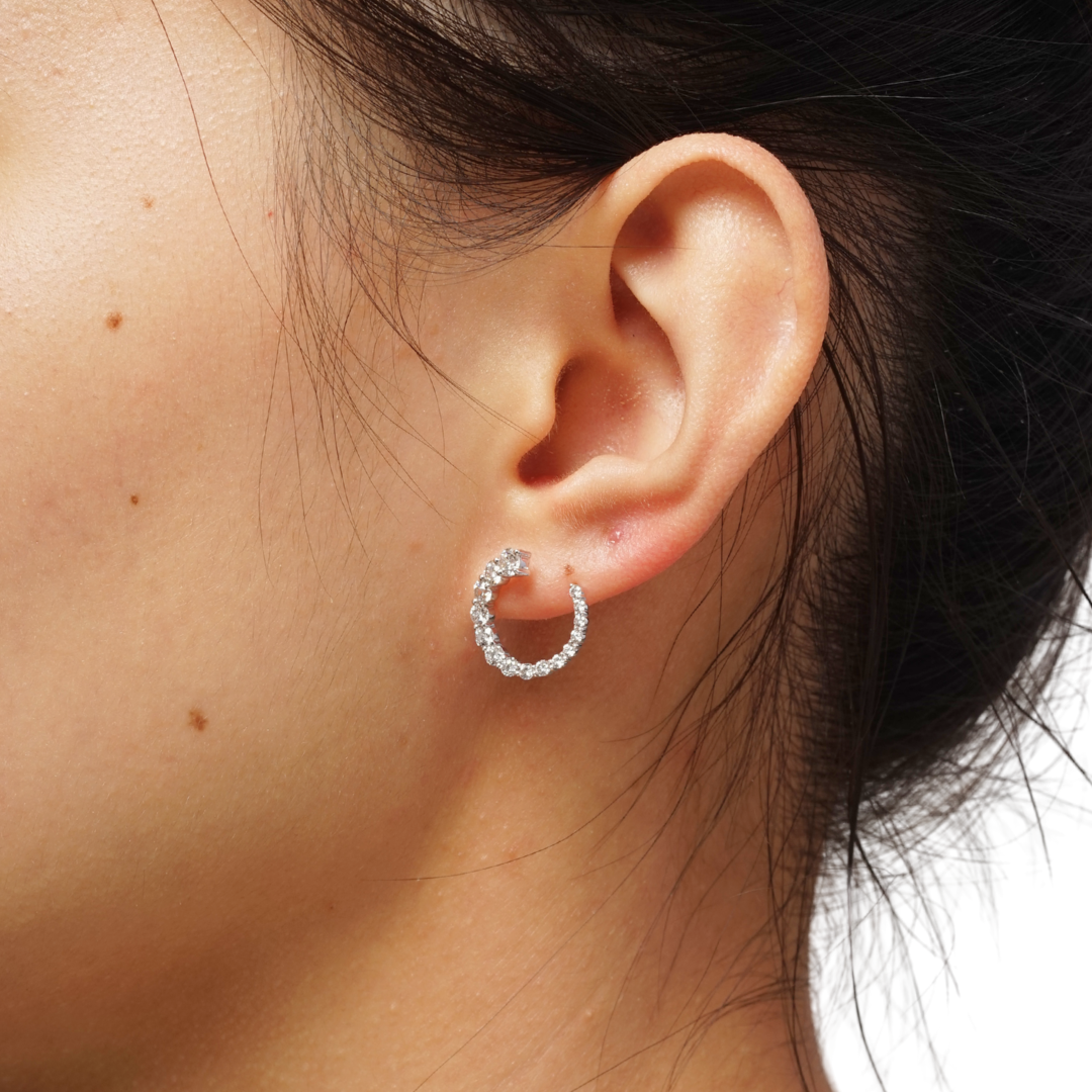1.4ct Lab Grown Diamond Gradual Spiral Halo Earrings