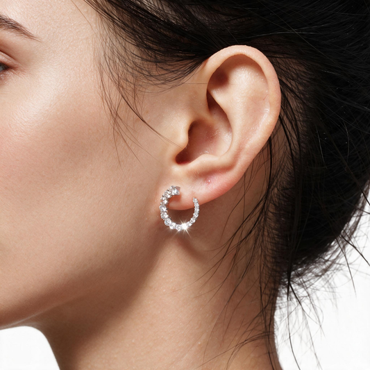 1.4ct Lab Grown Diamond Gradual Spiral Halo Earrings