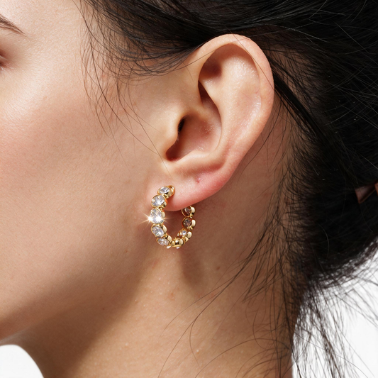 3ct Lab Grown Diamond Bezel Set Hoop Earrings