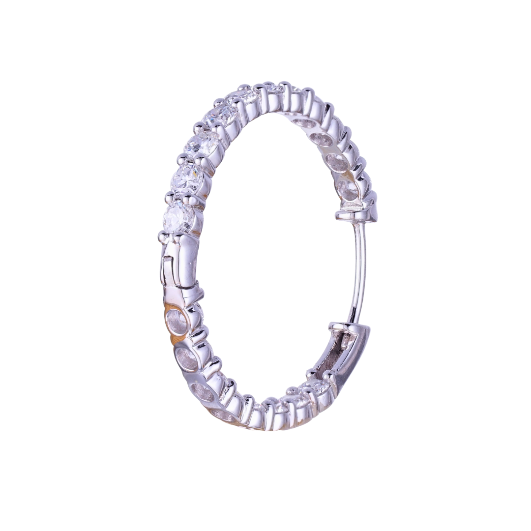2.26ct XL platinum hoop earrings lab diamond