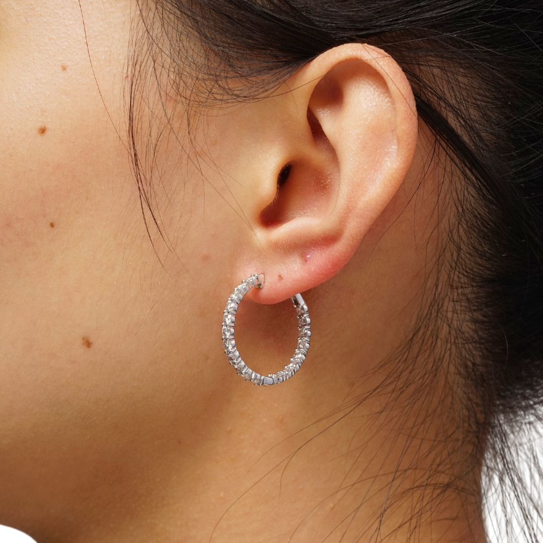 2.26ct Lab Grown Diamond Hoop Earrings XL