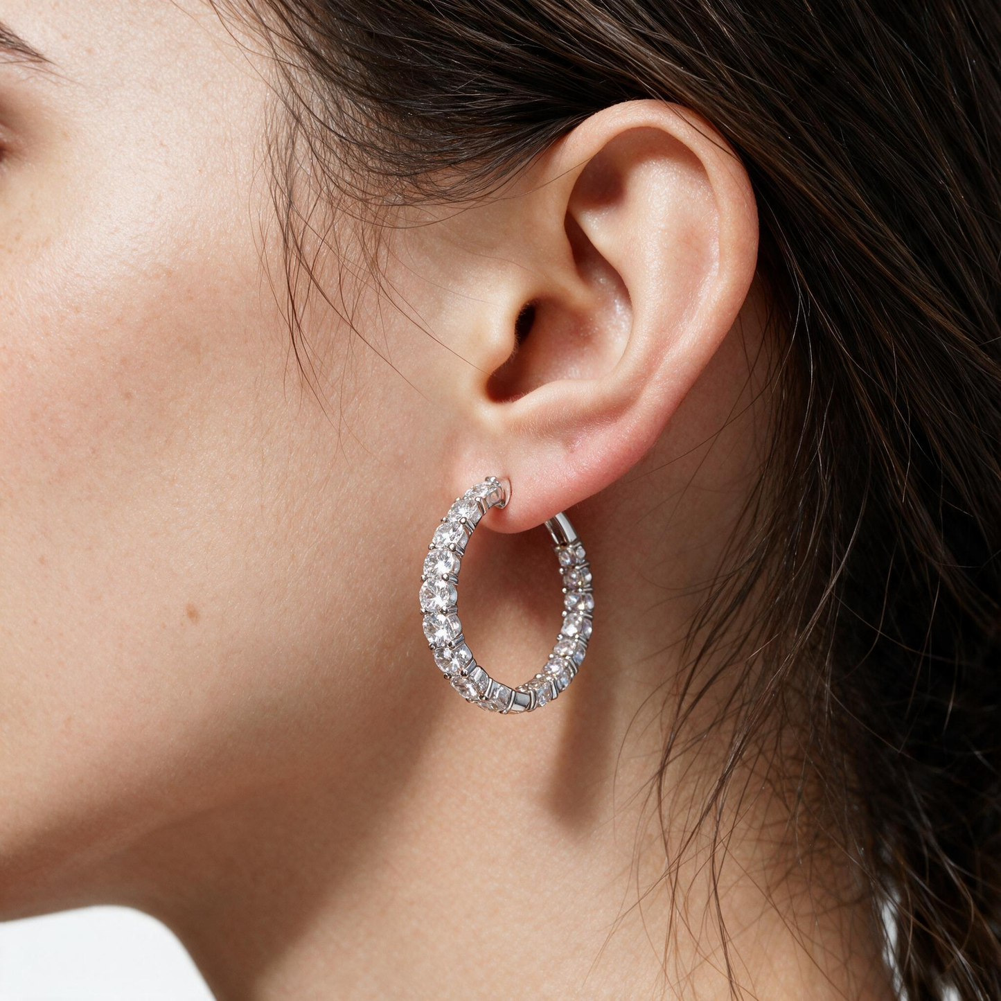 2.26ct Lab Grown Diamond Hoop Earrings XL