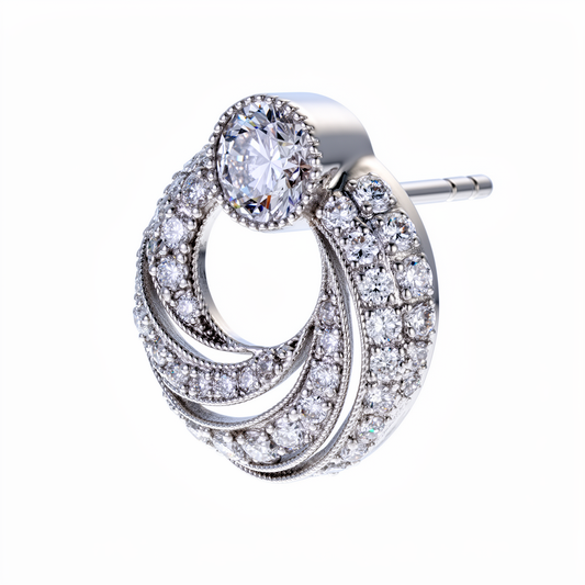 1.48ct Lab Grown Diamond Spiral Stud Earrings
