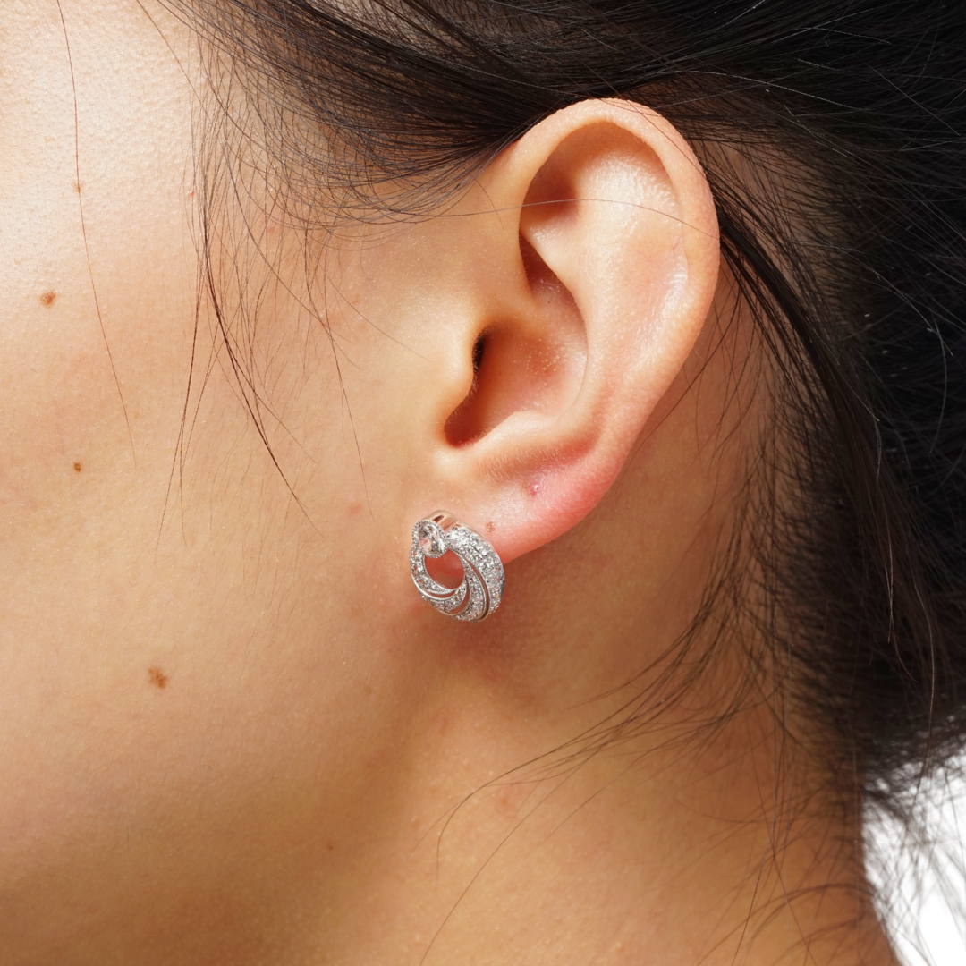 1.48ct Lab Grown Diamond Spiral Stud Earrings