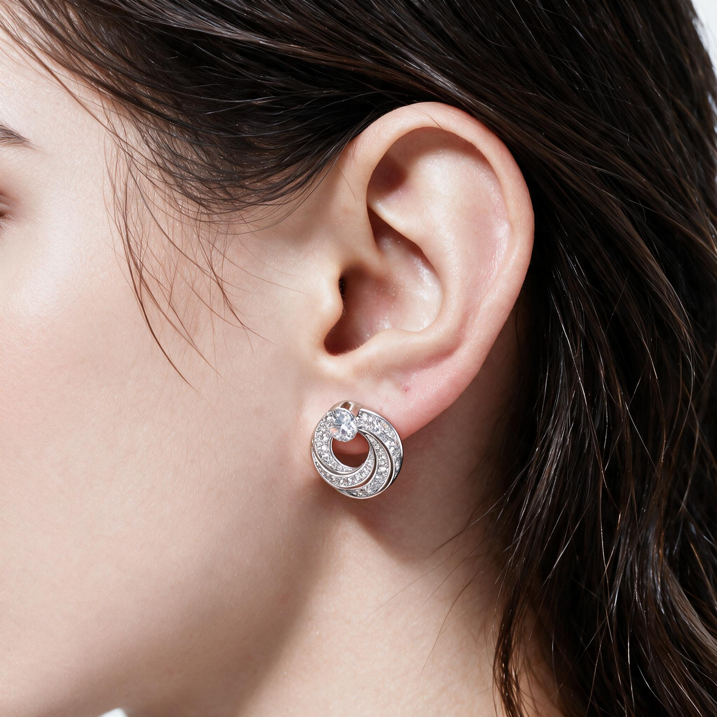 1.48ct Lab Grown Diamond Spiral Stud Earrings