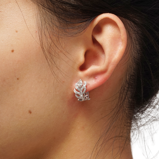 0.84ct Lab Grown Diamond Feather Dangle Earrings