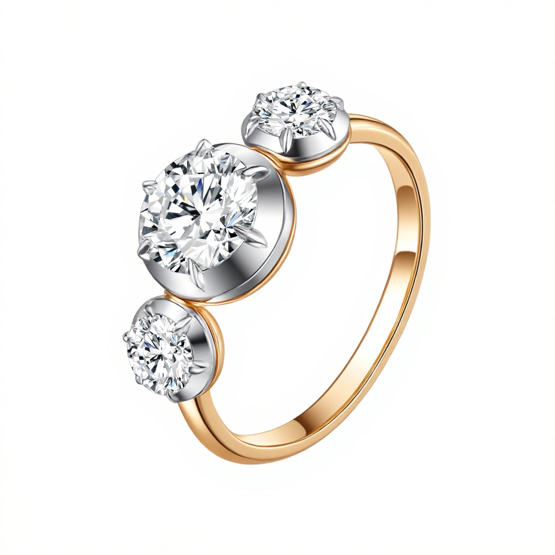 1.01ct Three-Stone Lab-Grown Diamond Ring - 14K White Gold - 5.0ct