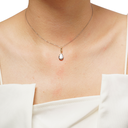 1.06ct Lab Grown Diamond Teardrop Black Gold Pendant