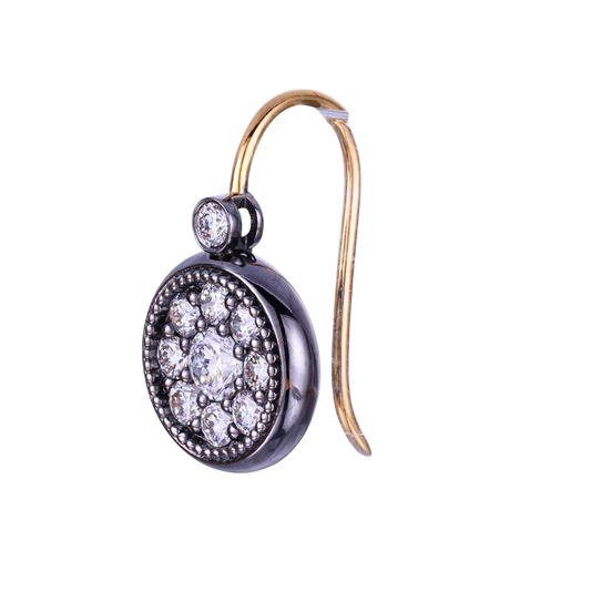 1.0ct roulette drop earrings black gold lab diamond