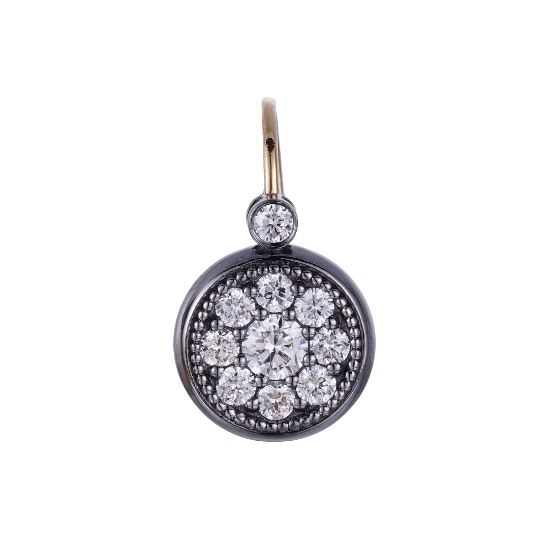 1.0ct Lab Grown Diamond Vintage Roulette Drop Earrings Black