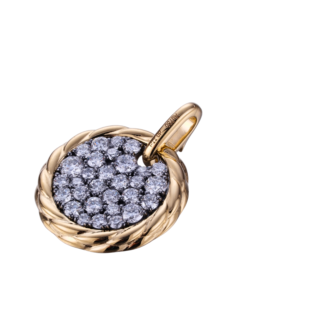 1.53ct twisted round pav¨¦ pendant lab diamond