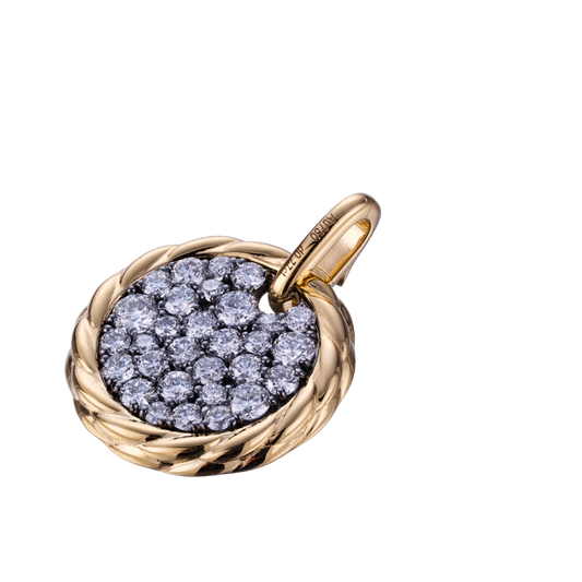 1.53ct twisted round pav¨¦ pendant lab diamond