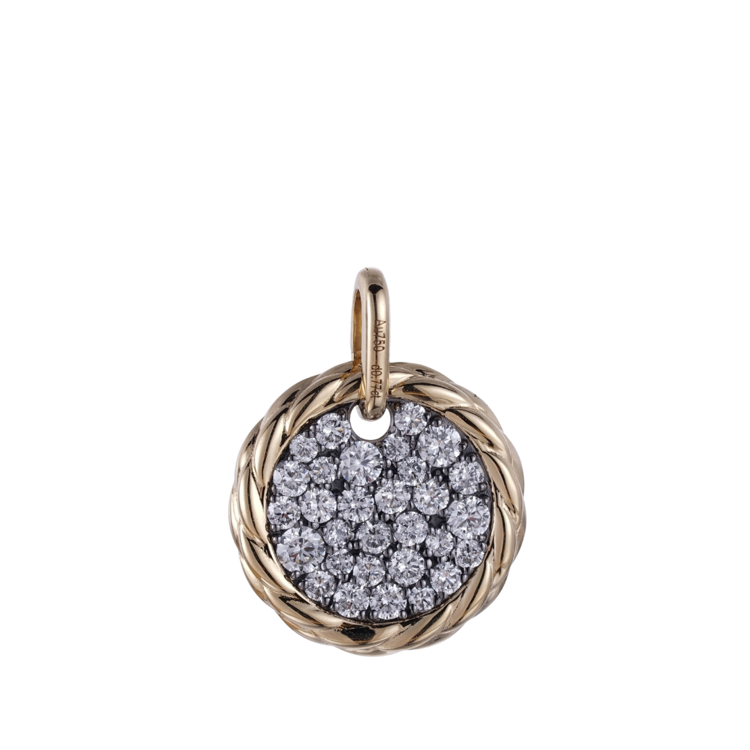 1.53ct Lab Grown Diamond Twisted Round Full Pav¨¦ Pendant